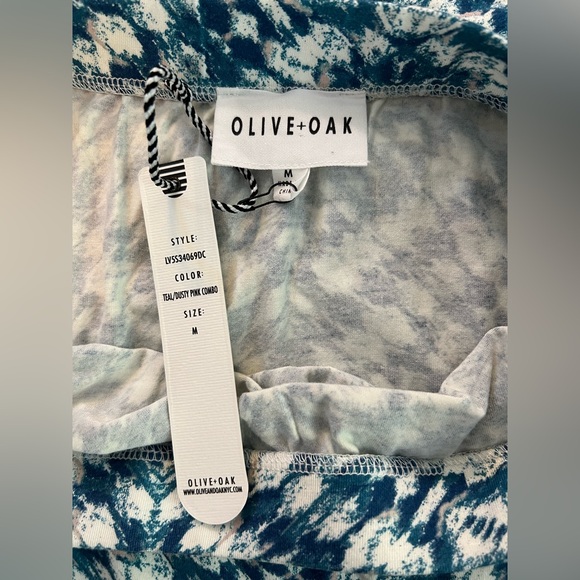 π ππ NWT OLIVE & OAK Teal & Dusty Pink Combo Maxi Skirt | Womenβs Sz M - Picture 5 of 7